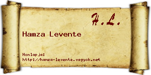 Hamza Levente névjegykártya